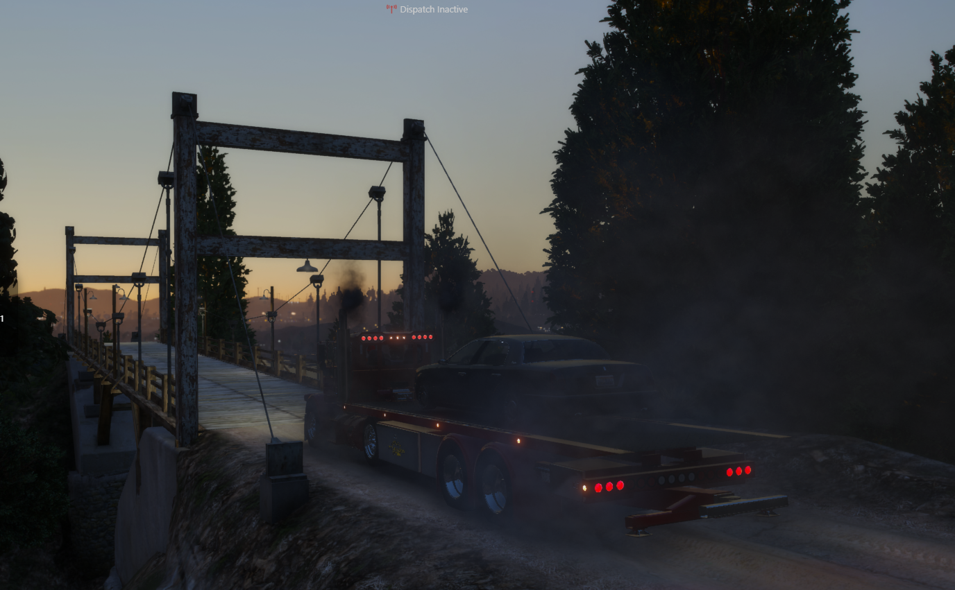 Gervais Towing yoinking a car from the Chiliad Tunnel.